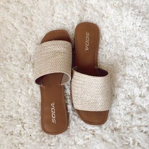 Natural Woven Slides